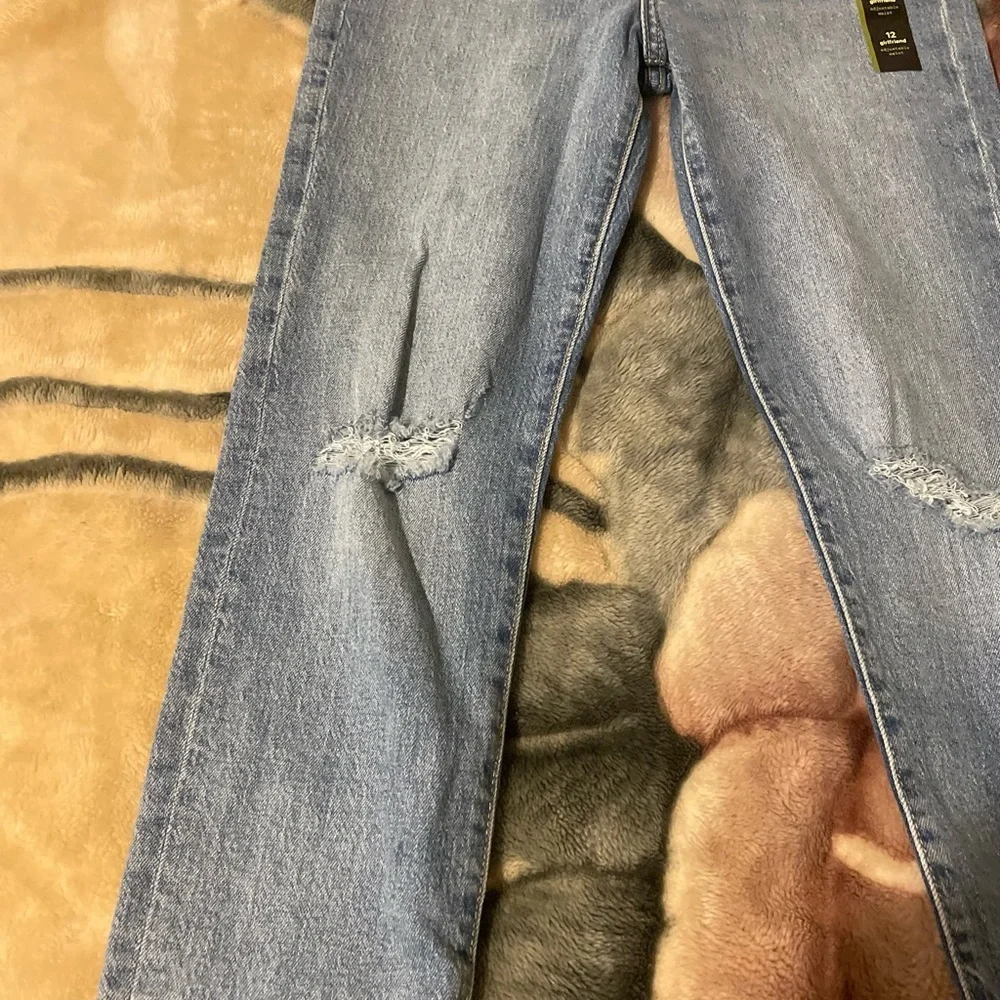 COPY - Girlfriend Jean Distressed  With  Adjustable Waisted